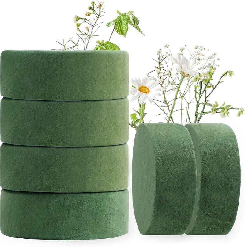 Max Shape Round Floral Foam Blocks, 4.72'' Dry Floral Foam for Artificial Flowers.Craft Project,Wedding Aisle Flowers,Arty Decoration - Image 1